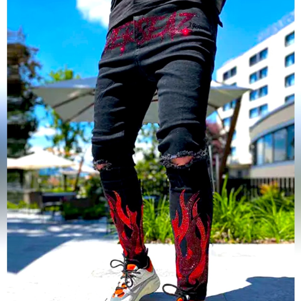 Rockstar ultra slim (flame denim)
